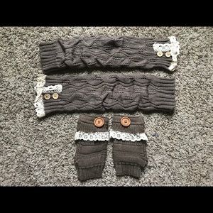 Leg warmers and mittens
